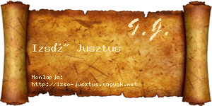Izsó Jusztus névjegykártya